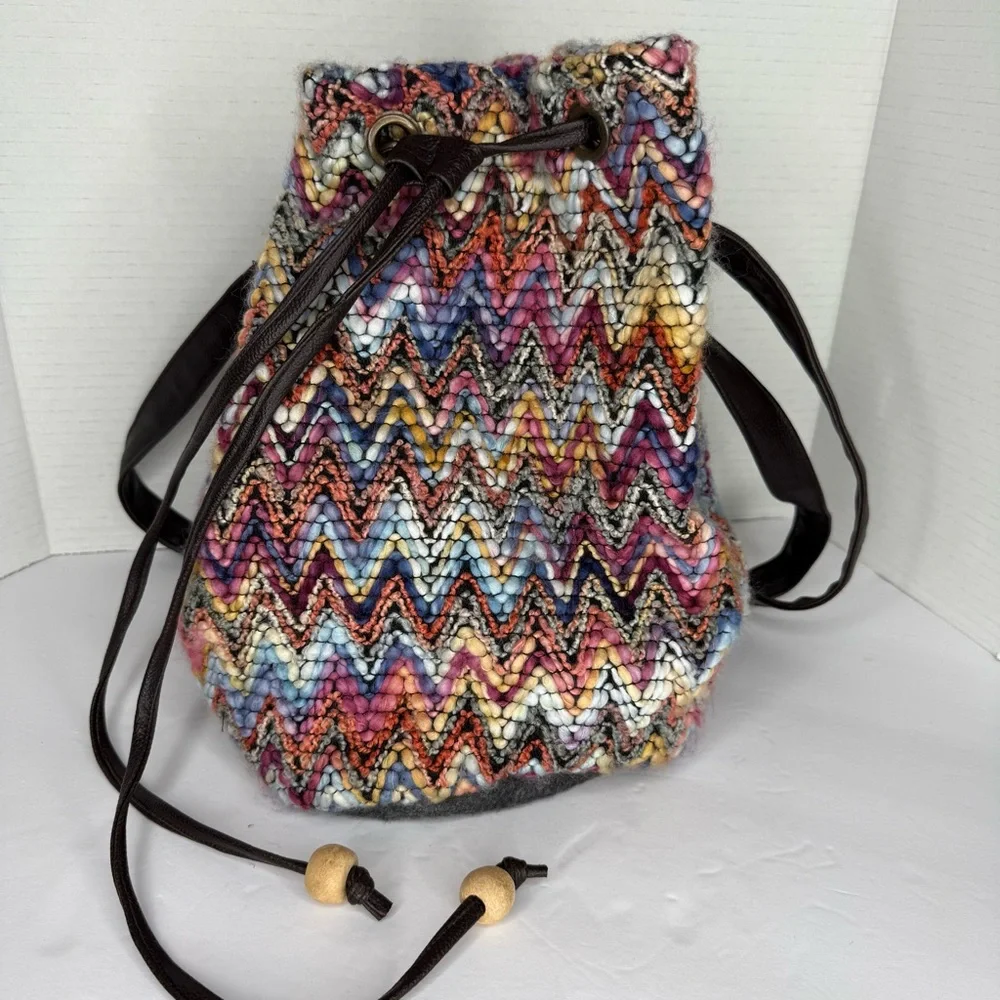 Earthbound Trading Company Boho Shoulder Cinch‎ Bag Woven